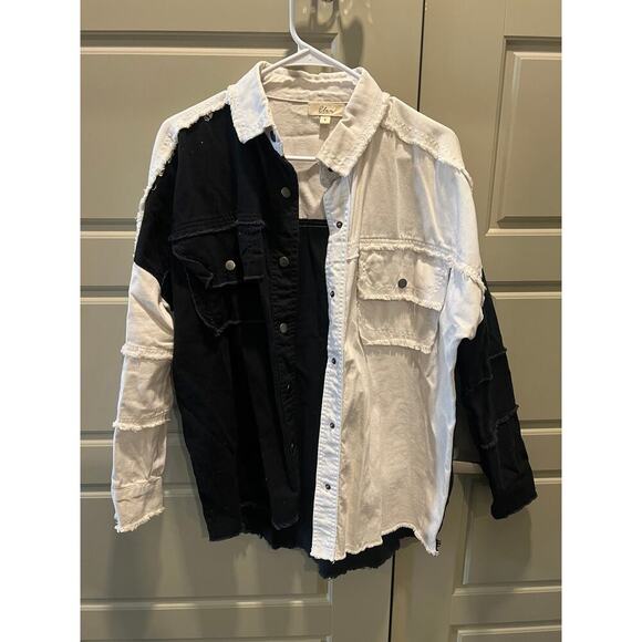 Elan Black and white Jean Jacket - Picture 1 of 4
